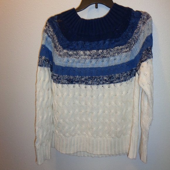 CHAPS Sweater Size Large Blue & White - Picture 1 of 9